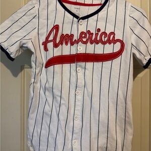 Carter's White and Red Button Down Shirt Classic Style